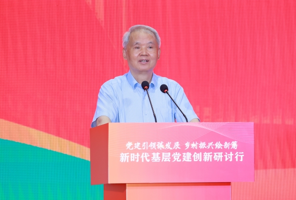 7月6日,李忠杰在新时代基层党建创新研讨行主论坛上发表主旨演讲。人民网 唐宋摄
